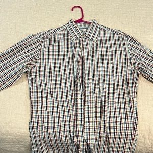 Men's Lacoste button down plaid long sleeve shirt